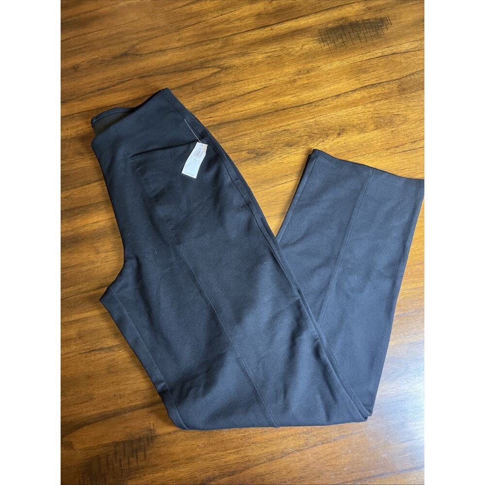NWT Old Navy Black Front Seam Stevie Straight Knit Pants Wmn Sz Sm-Tall Comfort